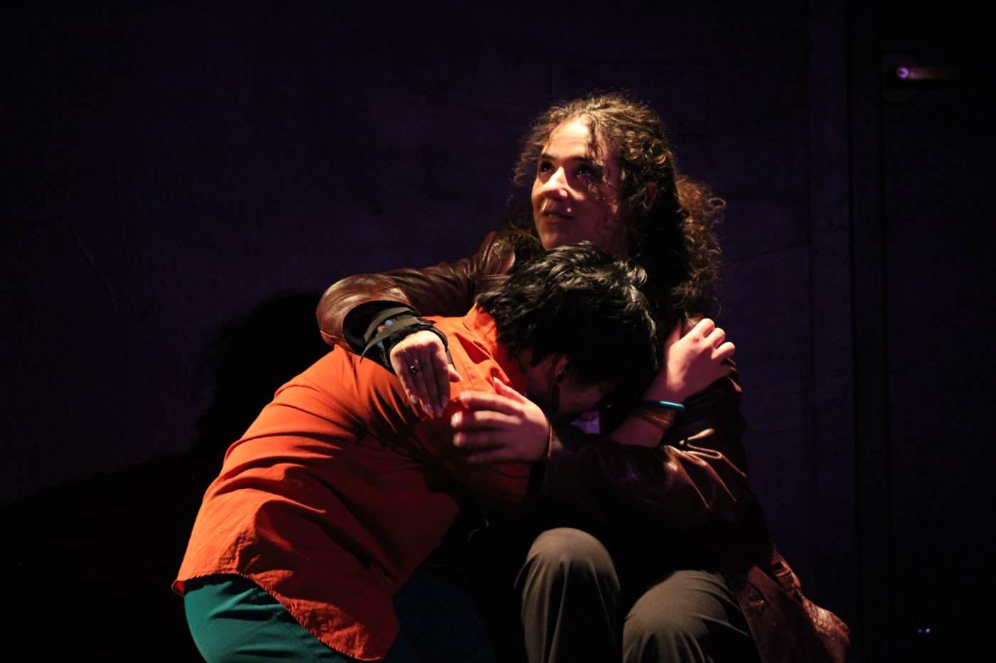 Nada Jawad (Gray) holding Kailea Saplan (Amelie)